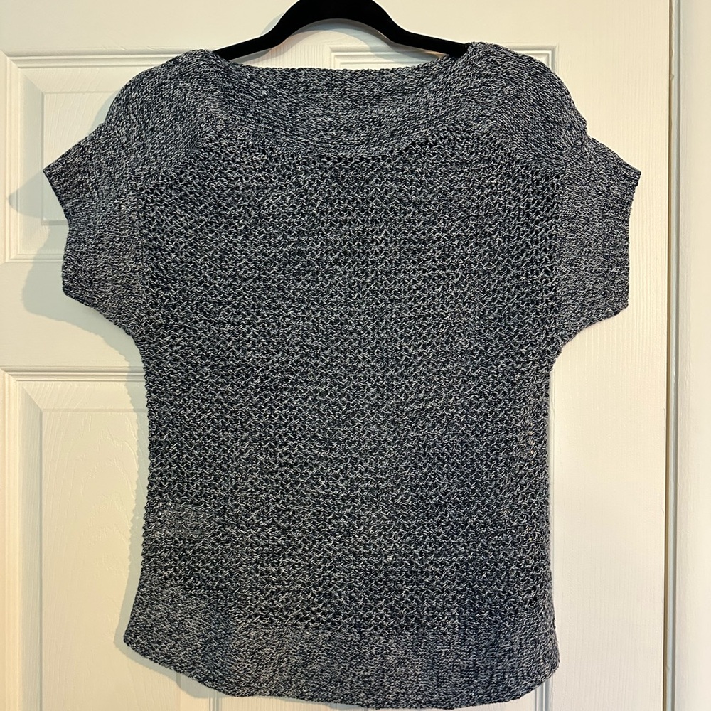Eddie Bauer Women's Loose Knit Short Sleeve Sweater Blue Size XS NEW!
